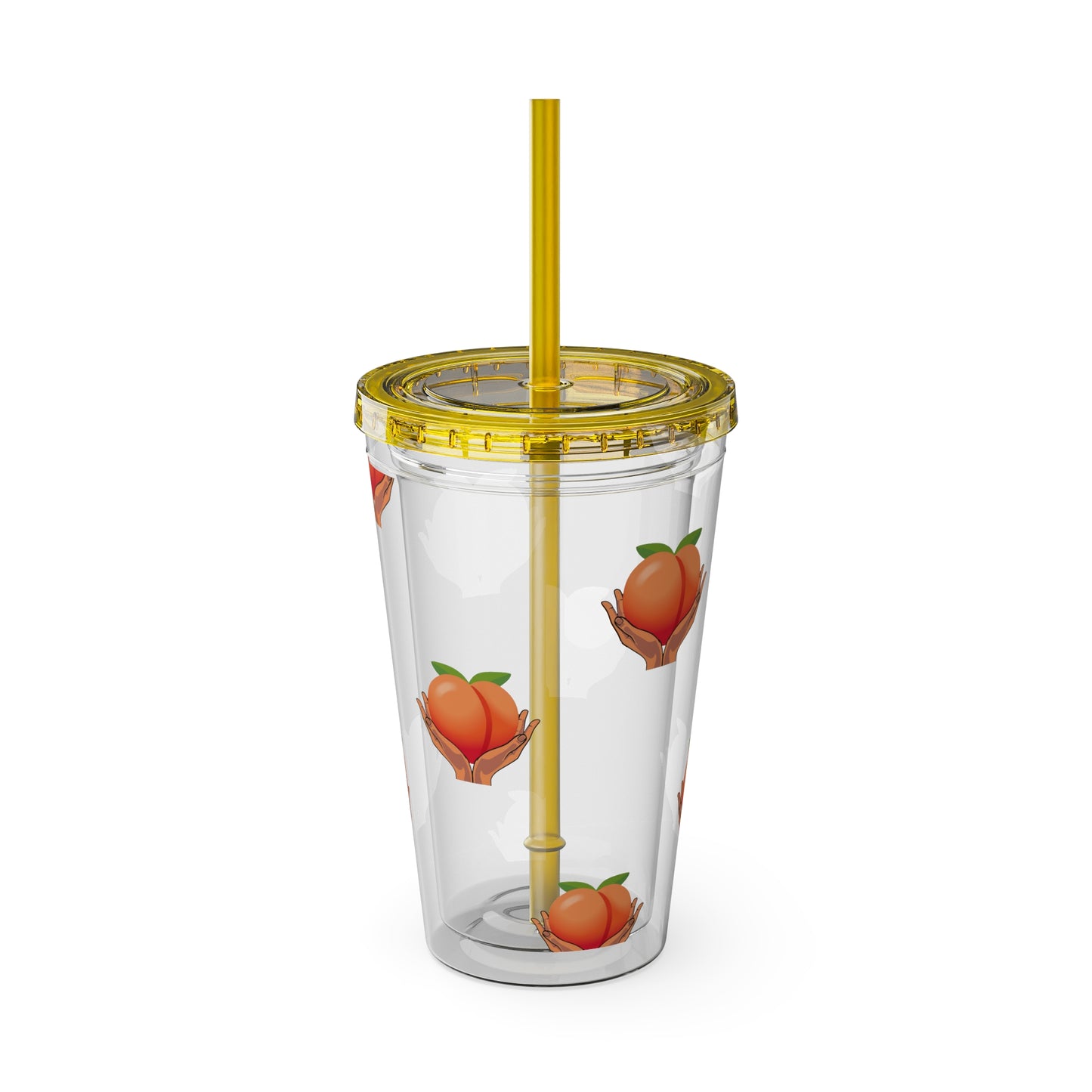 Peaches 🍑 Tumbler with Straw, 16oz