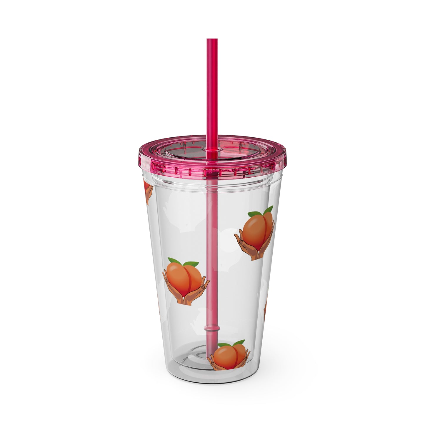 Peaches 🍑 Tumbler with Straw, 16oz