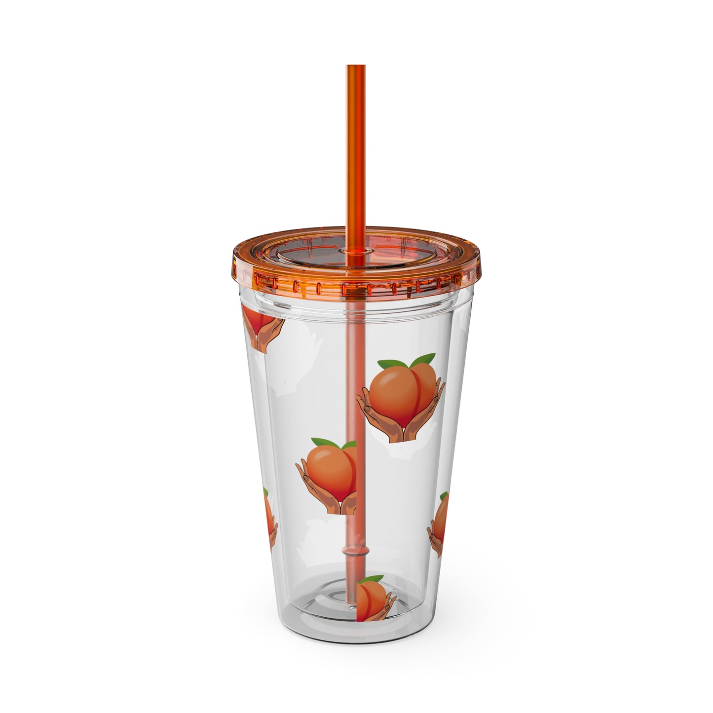 Peaches 🍑 Tumbler with Straw, 16oz