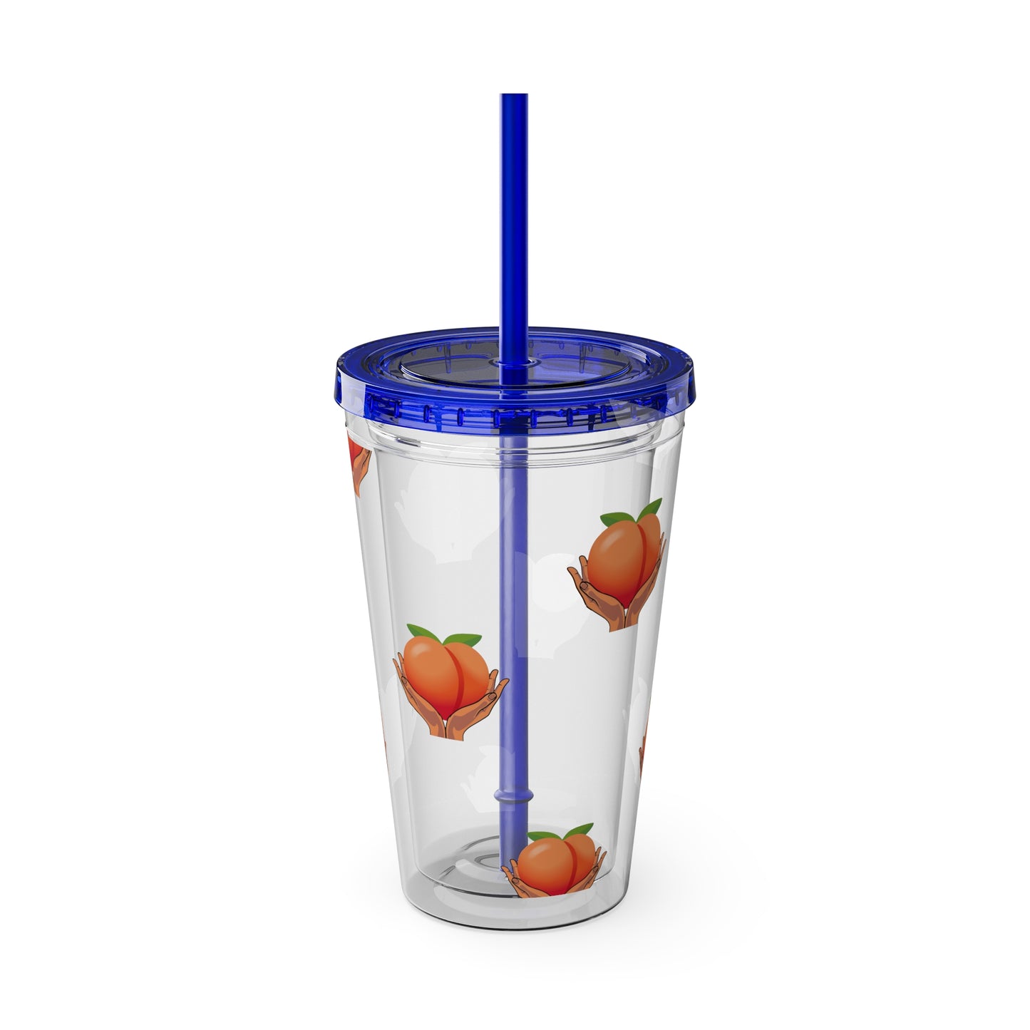 Peaches 🍑 Tumbler with Straw, 16oz