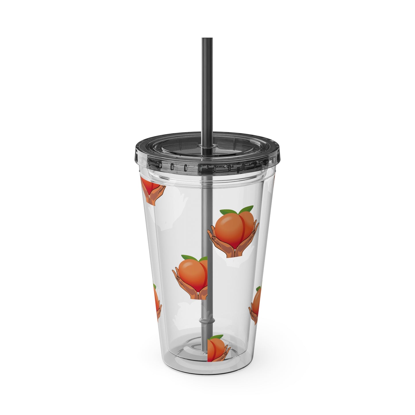 Peaches 🍑 Tumbler with Straw, 16oz