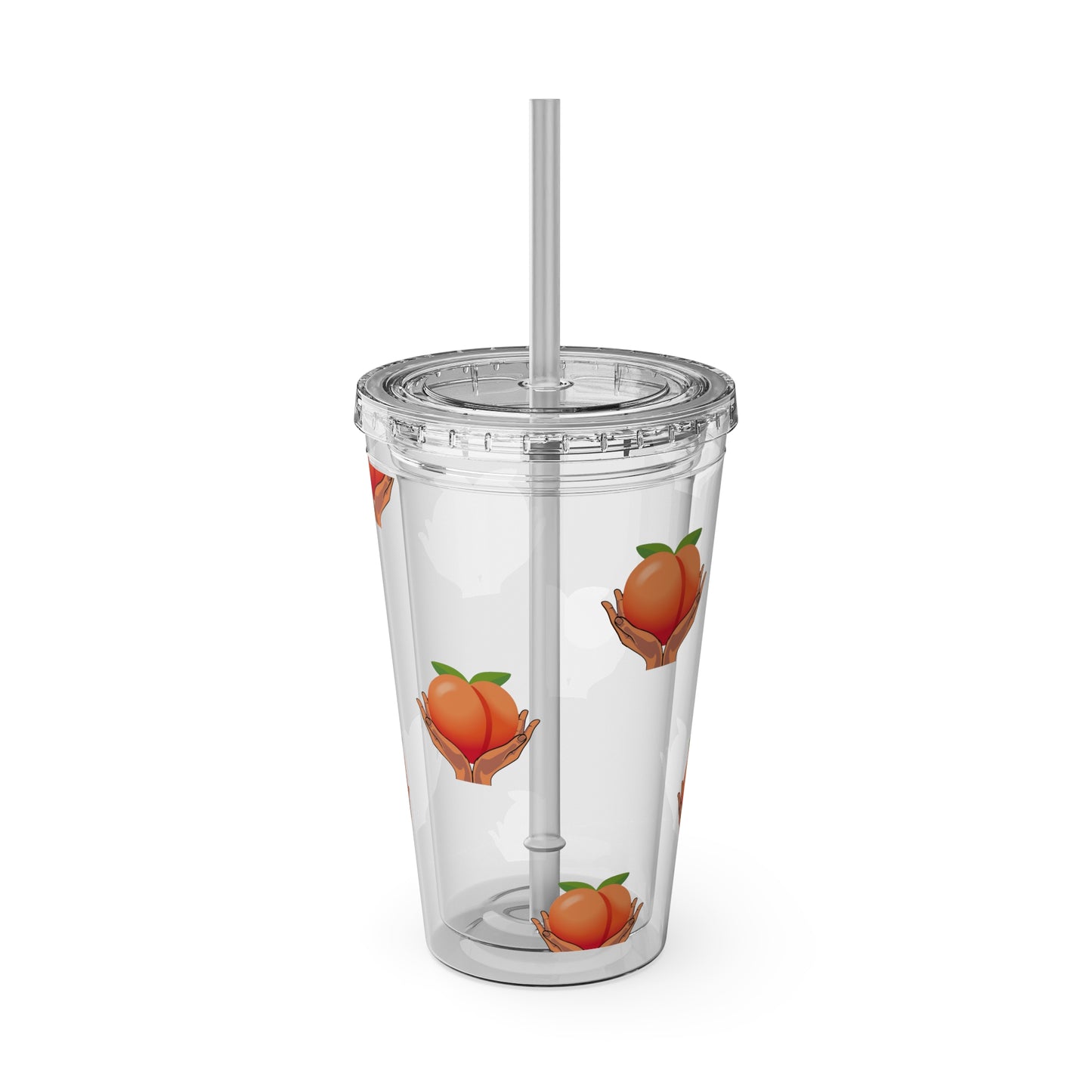 Peaches 🍑 Tumbler with Straw, 16oz