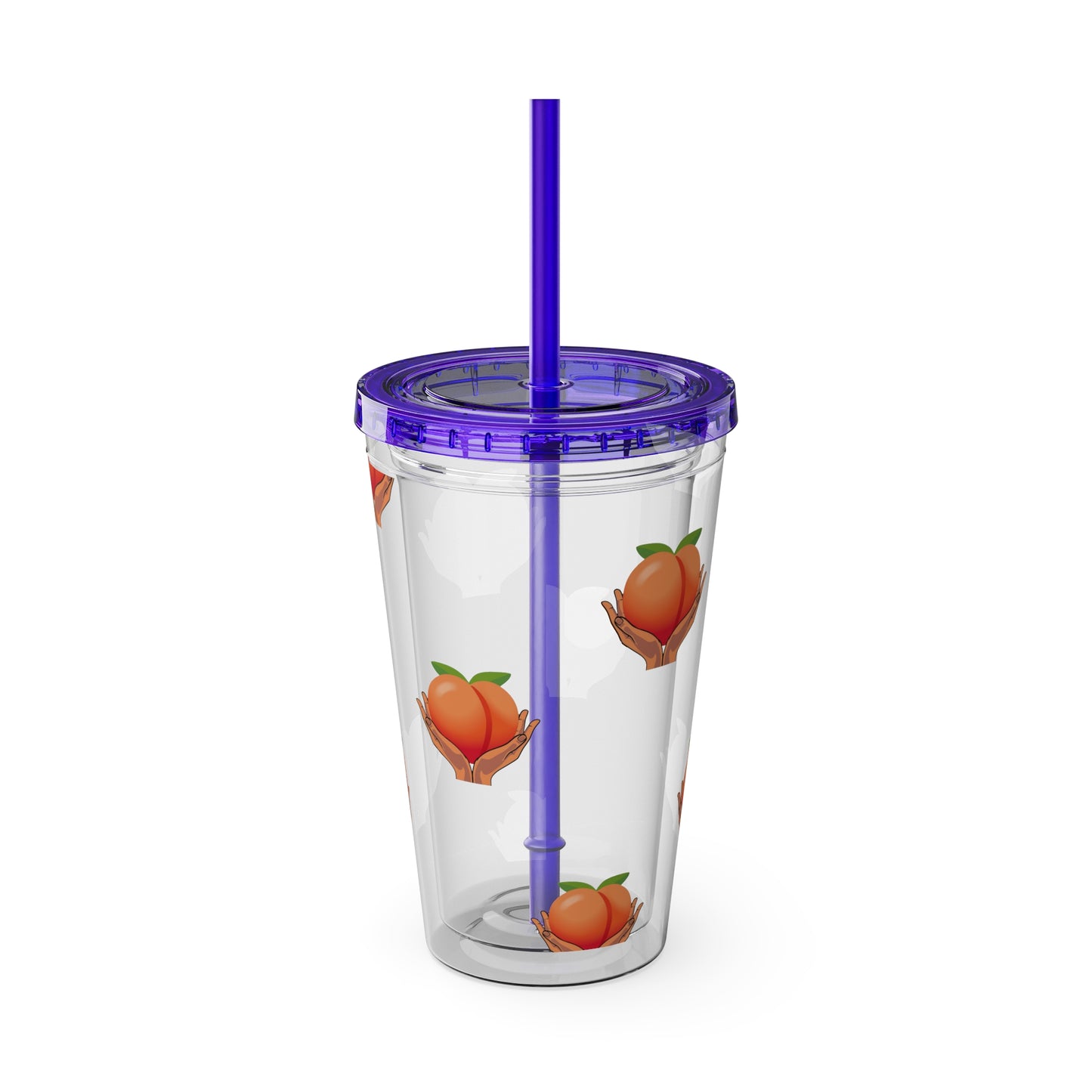 Peaches 🍑 Tumbler with Straw, 16oz