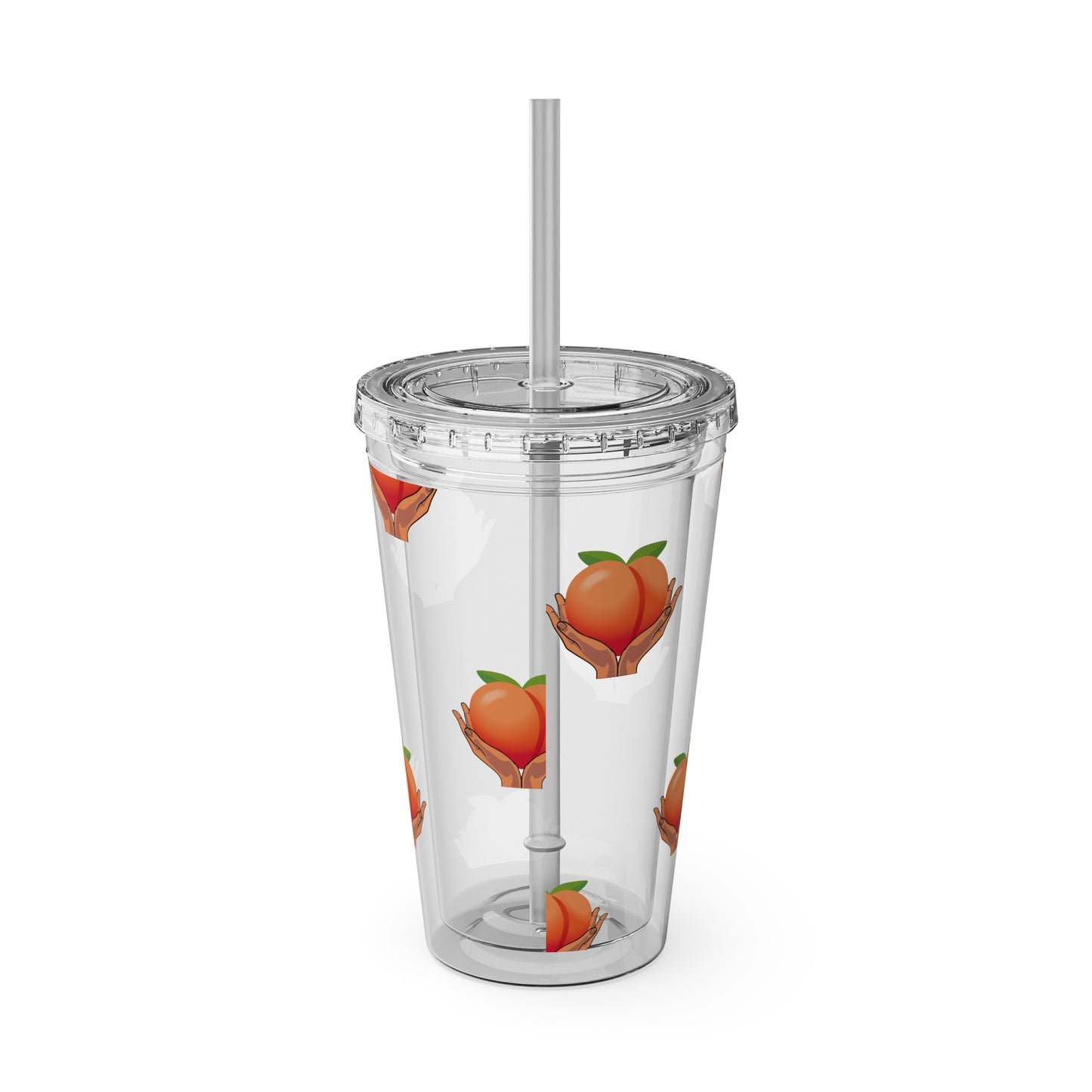 Peaches 🍑 Tumbler with Straw, 16oz