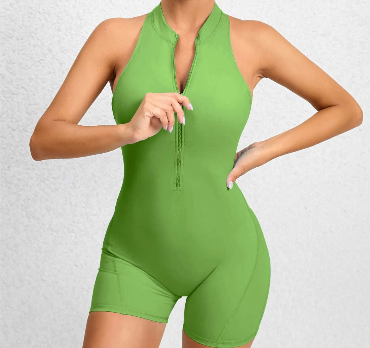 Zip - Up Contour Jumpsuit/ Romper