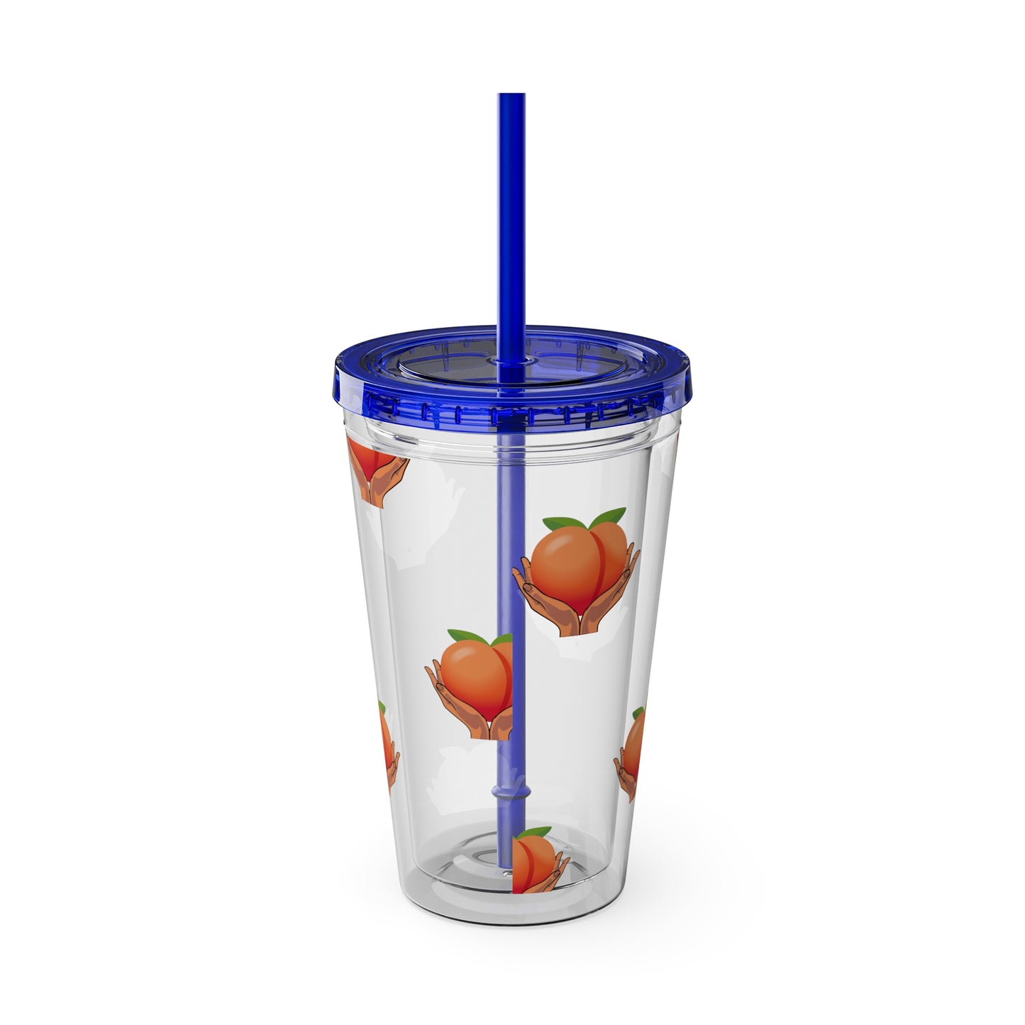 Peaches 🍑 Tumbler with Straw, 16oz