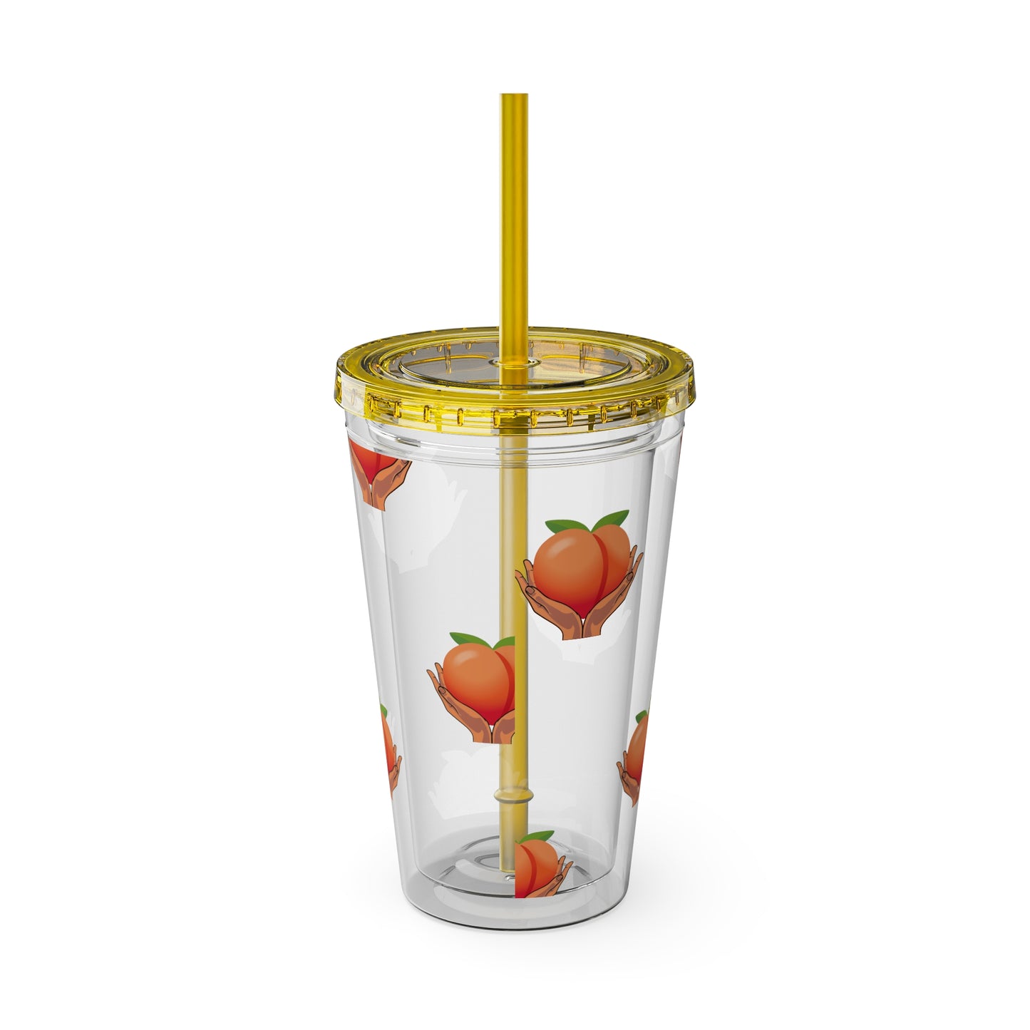 Peaches 🍑 Tumbler with Straw, 16oz